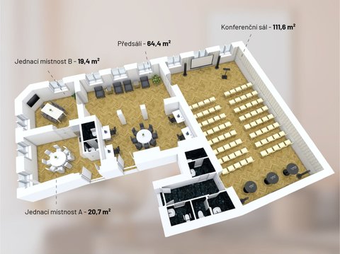 Konferenční centrum Krocínova - Konferenční sál a foyer - náhled 4